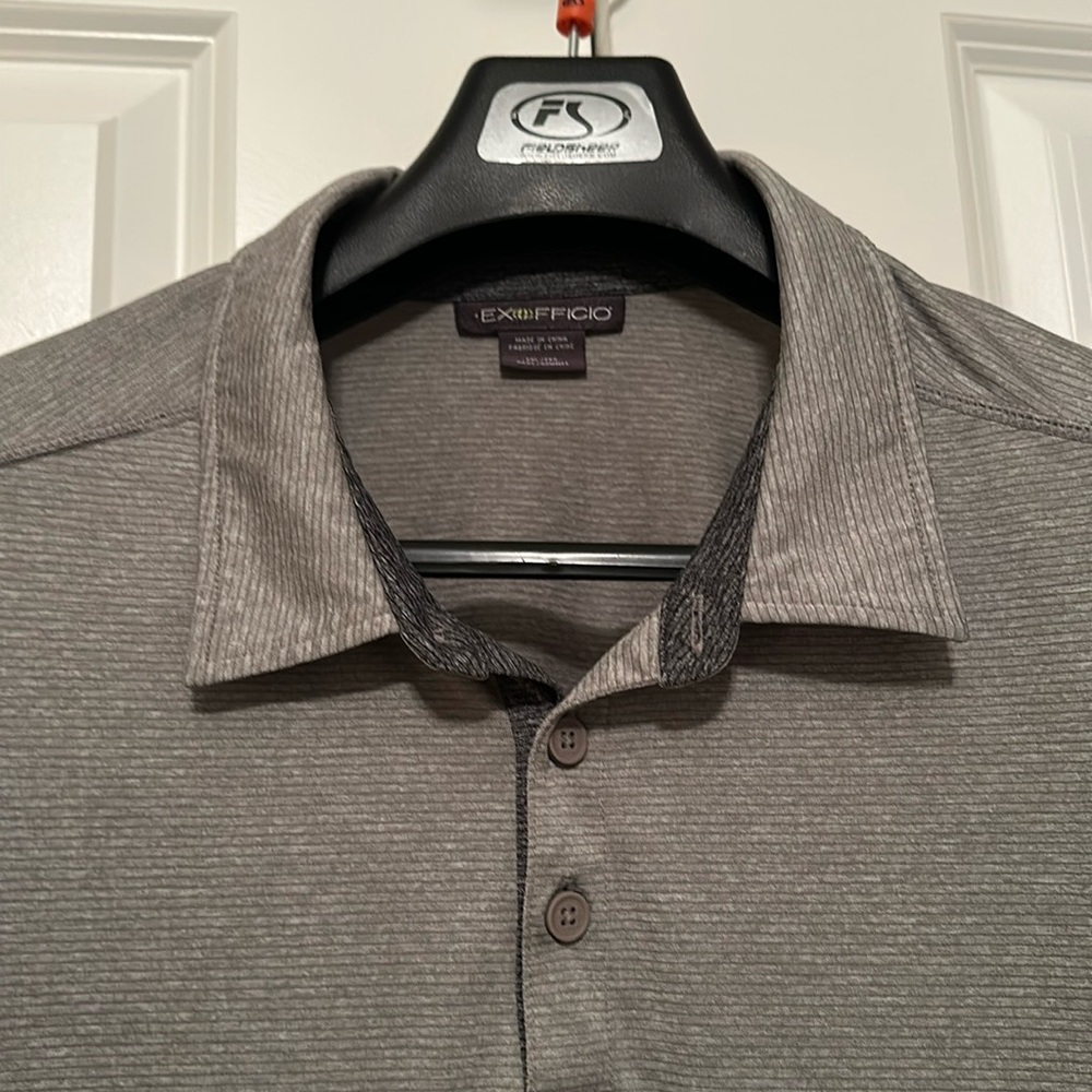 EXOFFICIO Grey Strip Polo